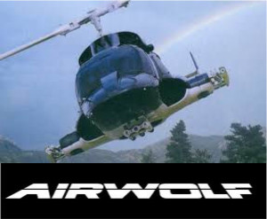 Airwolf copter with white on black name